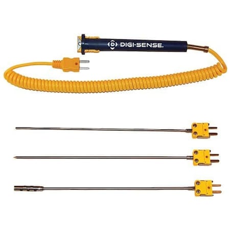 Digi-Sense Type K Detach Handle/Lock Probe Kit, 8"L 18526-68
